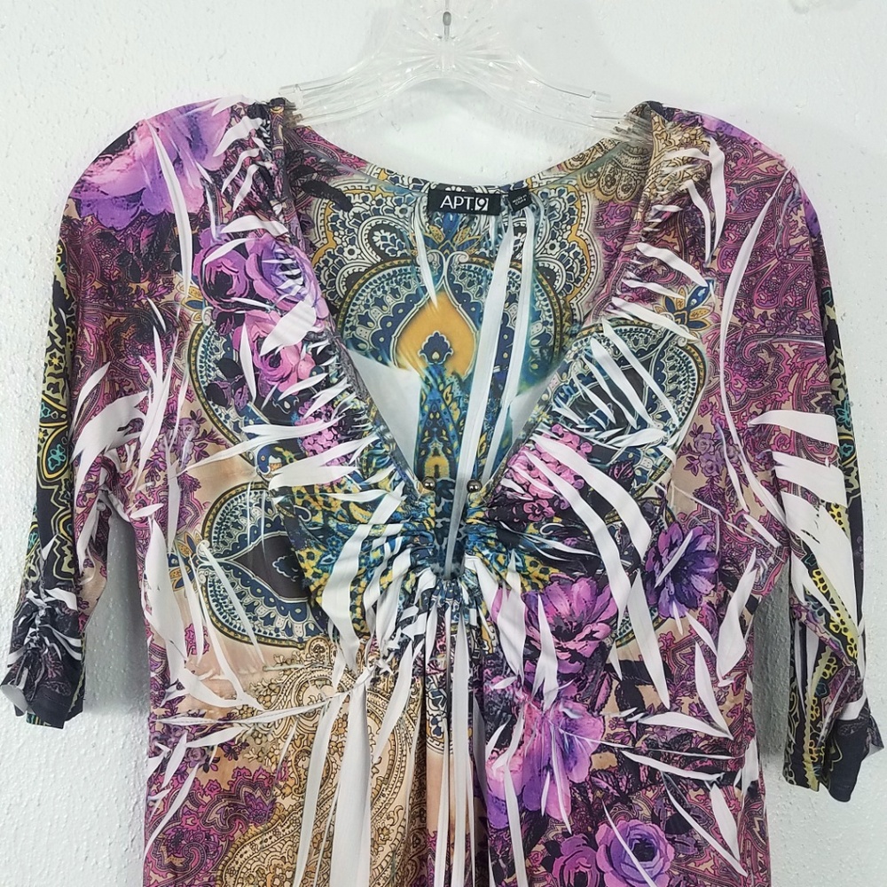 Paisley Rose Blouse Tunic Dress - Picture 2 of 8